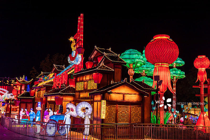 中国灯城四川省自贡市灯会图片素材