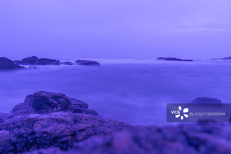 日照礁石公园的海景图片素材