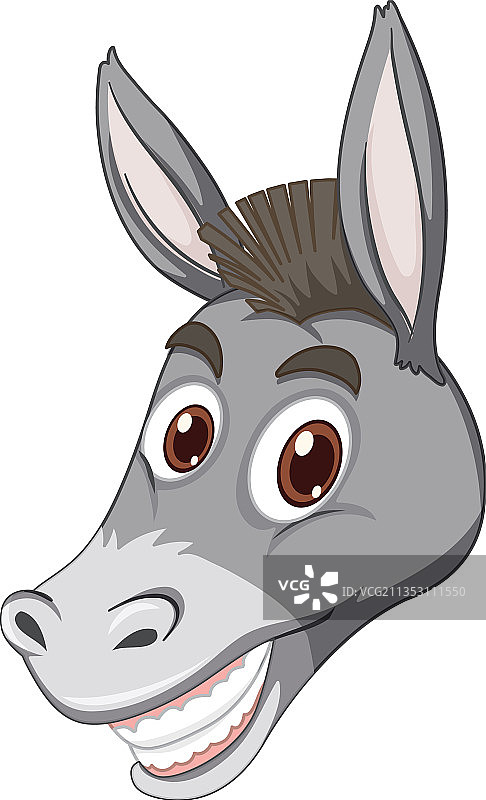 白色背景上表情丰富的驴图片素材