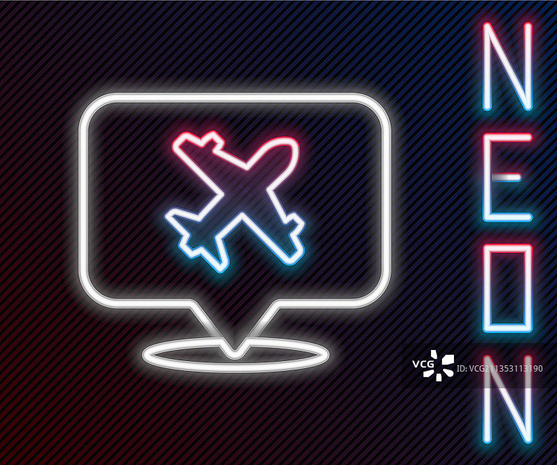 发光霓虹灯飞机语音气泡图片素材