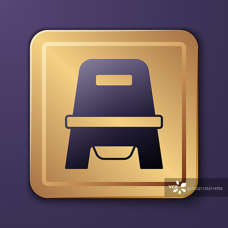 紫色背景上孤立的紫色婴儿便盆图标图片素材