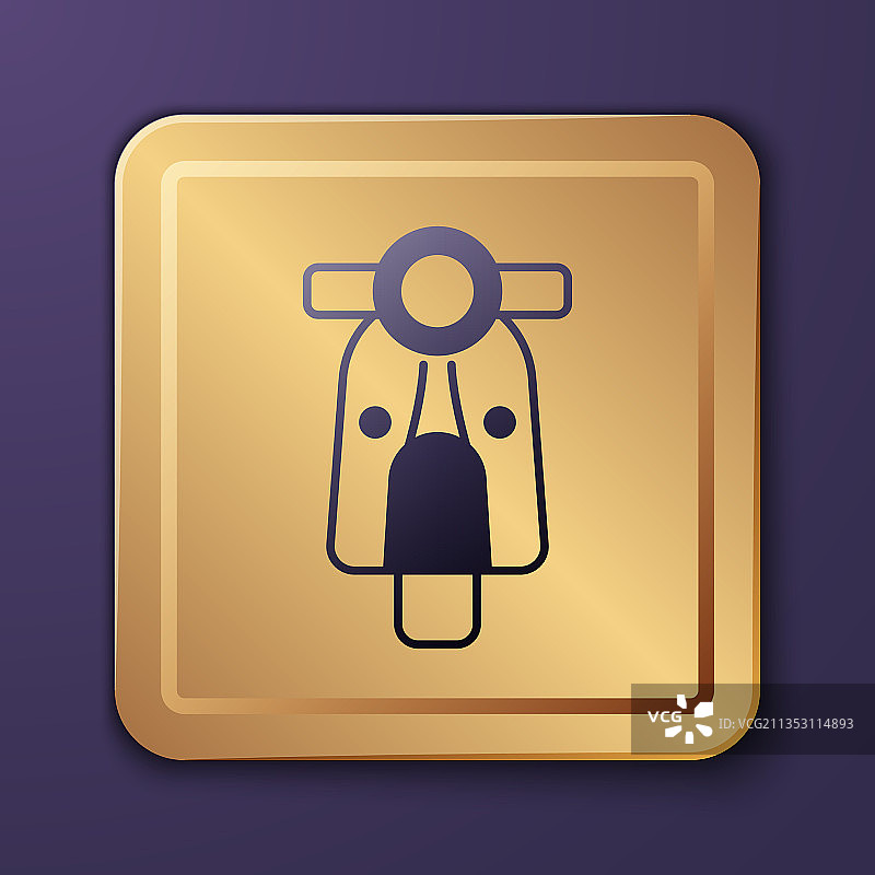 紫色滑板车图标（紫色背景）图片素材