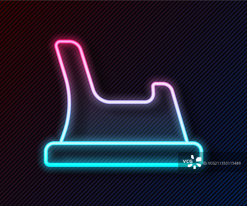 发光霓虹婴儿便盆线条图标图片素材