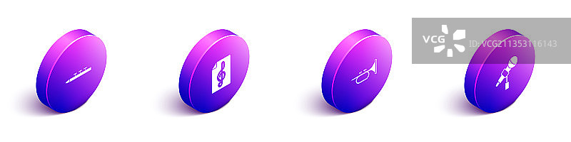 2.5D鼓与鼓槌及高音谱号图片素材