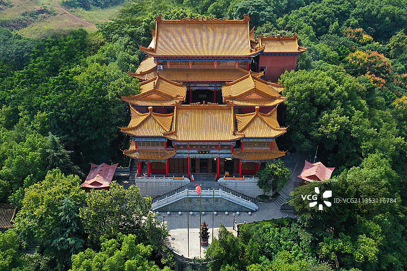 湖南省衡阳市南岳第一峰回雁峰航拍图片素材