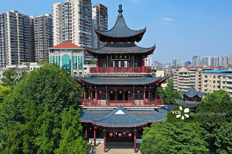 湖南省衡阳市南岳第一峰回雁峰航拍图片素材