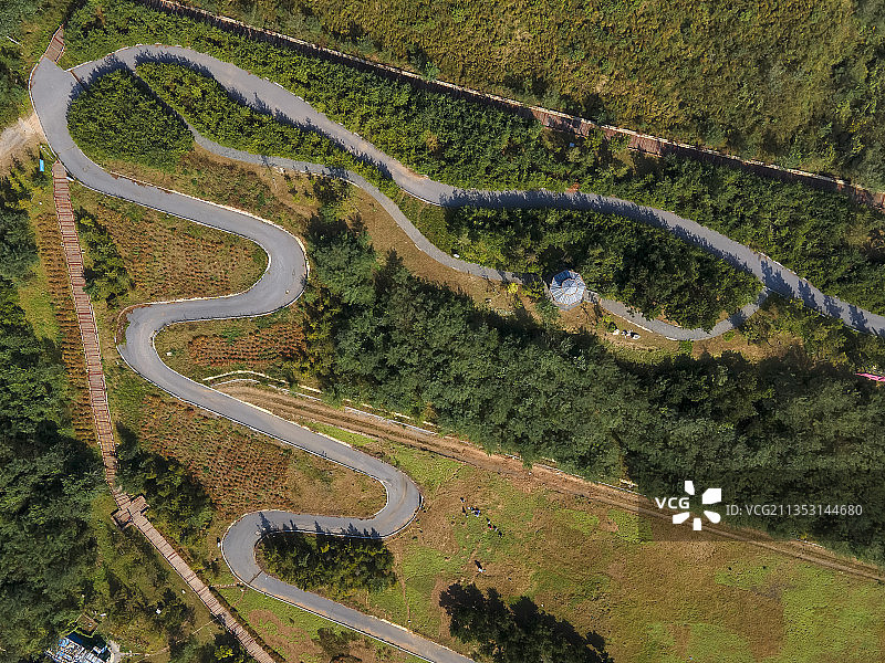 航拍大连  西郊健身栈道 夏图片素材
