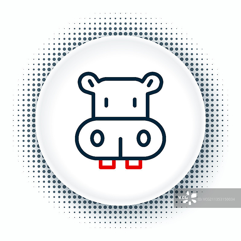 白色背景上的河马线性图标图片素材
