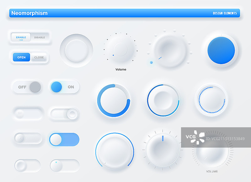 拟物旋钮UI套件手机应用图片素材