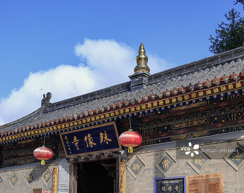 五台山，殊像寺。图片素材