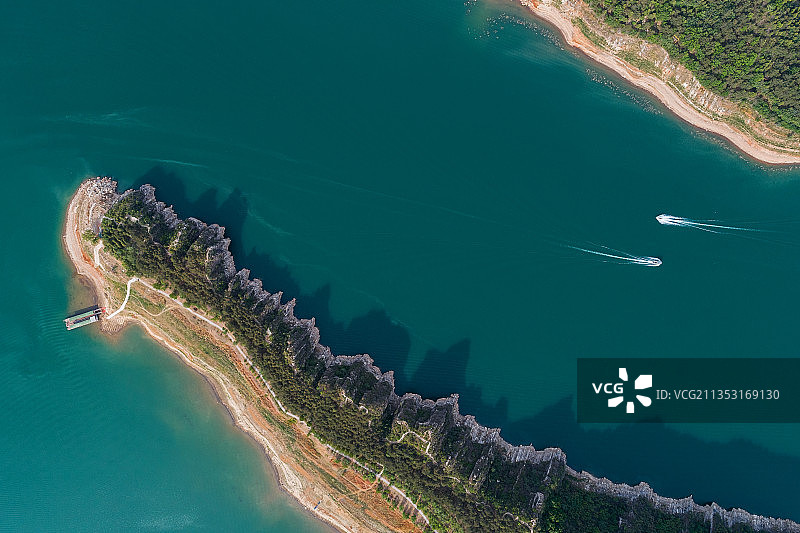 航拍北京平谷金海湖景区图片素材