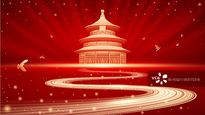 天坛 北京 城市 祈年殿 插画图片素材