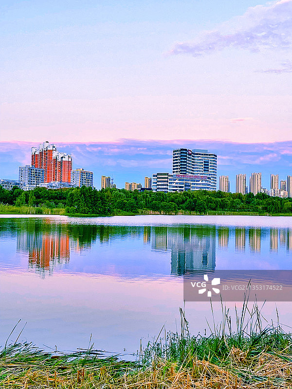 安徽省合肥市经开区南艳湖秋景图片素材