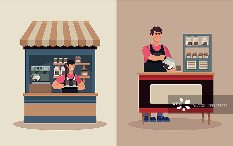 咖啡店售货亭图片素材
