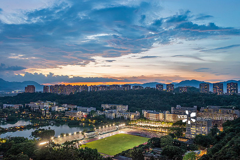傍晚的福建农林大学图片素材