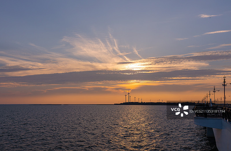 查干湖的晚霞图片素材