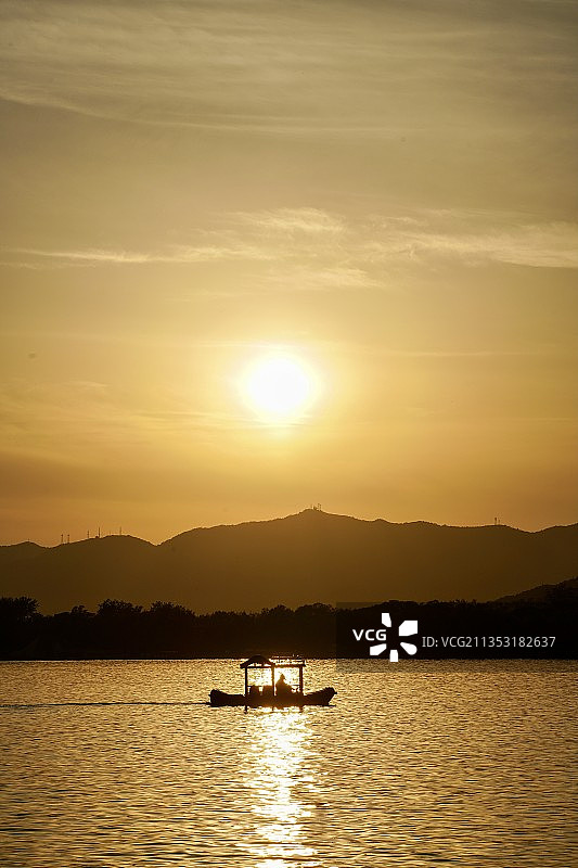颐和园落日余晖印象图片素材