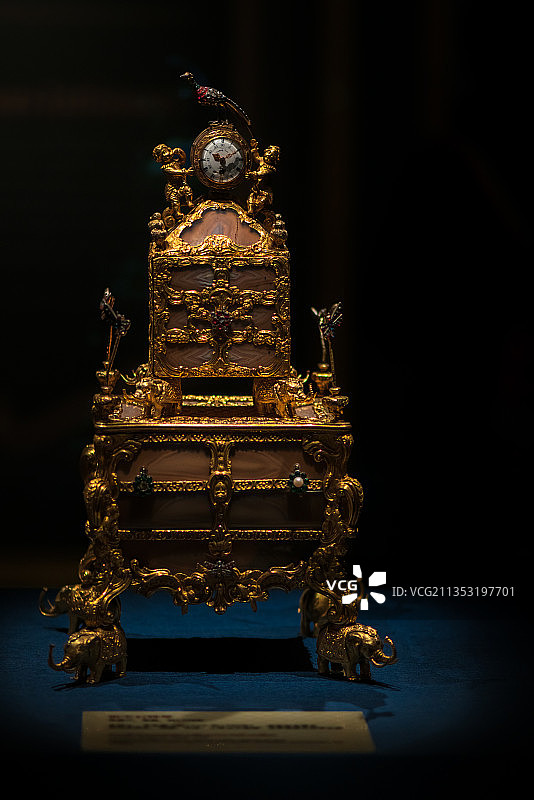 十八世纪英格兰金器，嵌宝石钟琴总体及局部图片素材