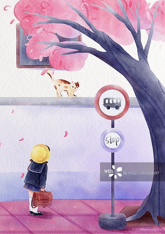 水彩风格插画图片素材