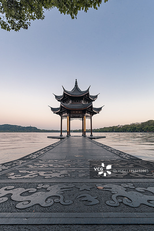 杭州城市风光-西湖集贤亭图片素材