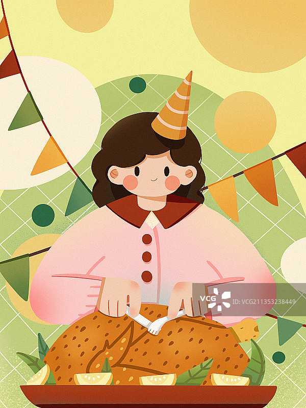 感恩节吃火鸡图片素材