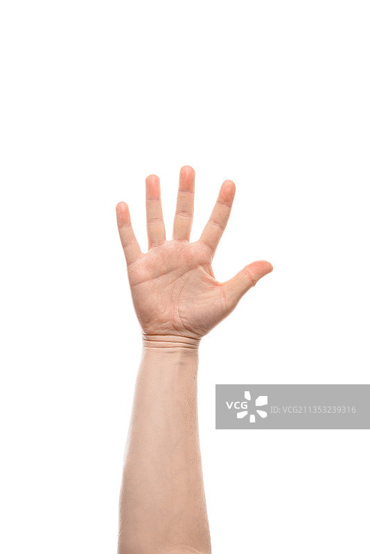 人员在白色背景下手势示意图片素材