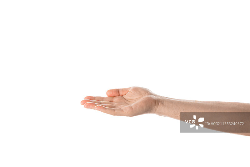 人员在白色背景下手势示意图片素材