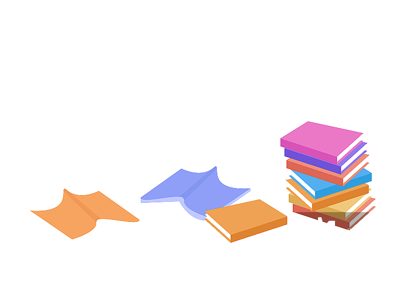 摊开的几本书籍元素图片素材