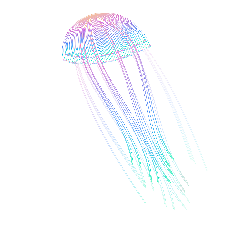 荧光色的水母元素图片素材