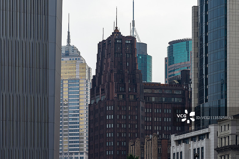 上海市黄浦区人民广场地标建筑国际饭店图片素材