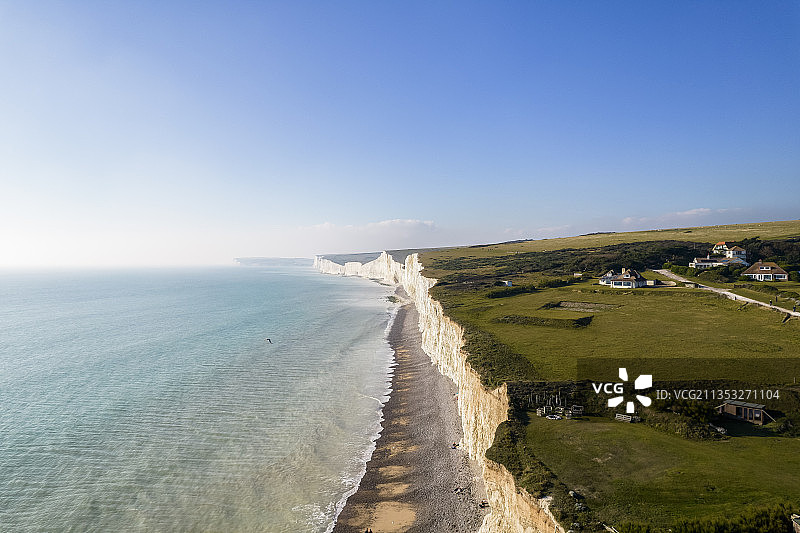 英国七姐妹白崖航拍图片素材