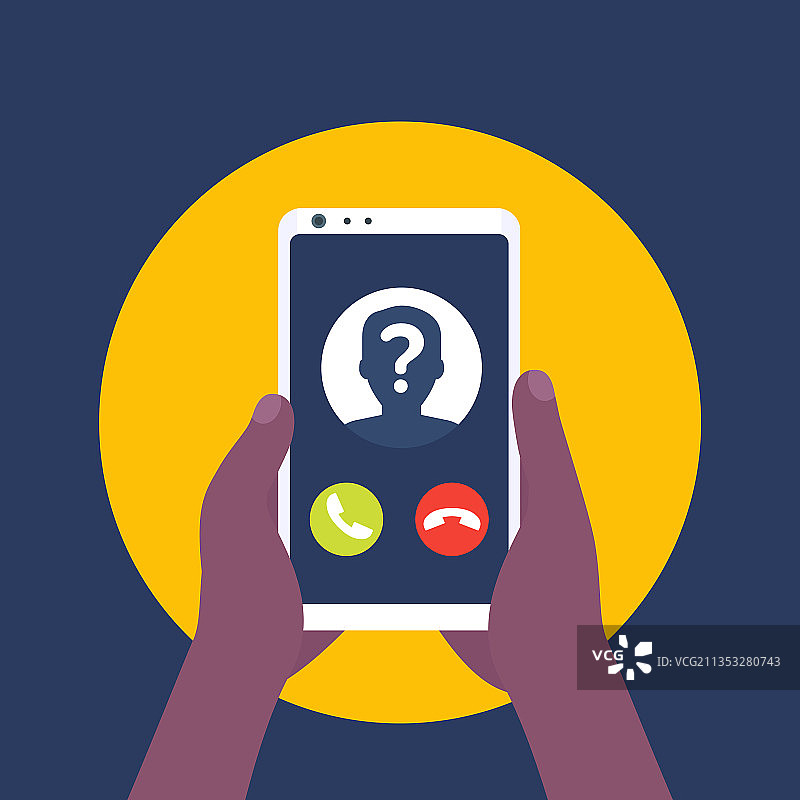 未知来电或电话呼叫图标图片素材