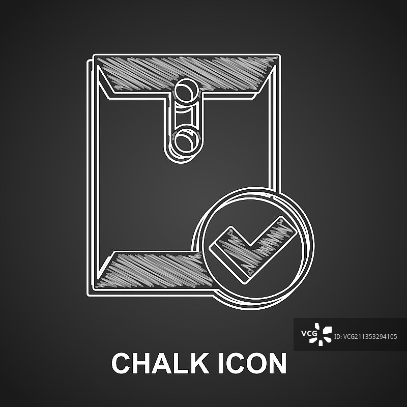 粉笔信封和复选标记图标图片素材