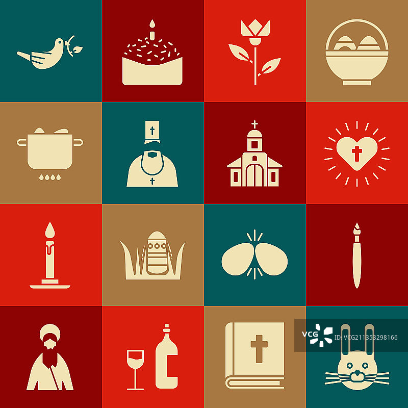 复活节兔子画笔基督教十字架图片素材