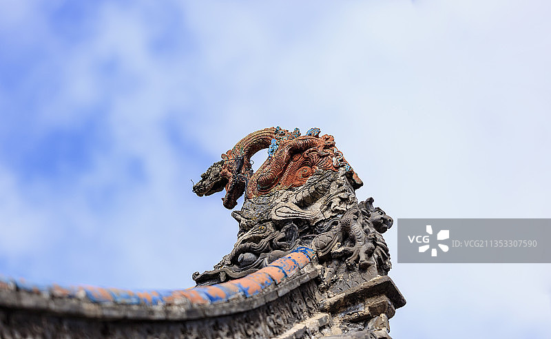 五台山，佑国寺，鸱吻。图片素材