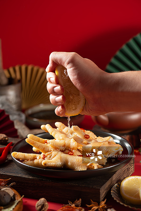 秘制柠檬鸡爪图片素材