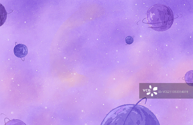 手绘小清新宇宙背景插画2图片素材