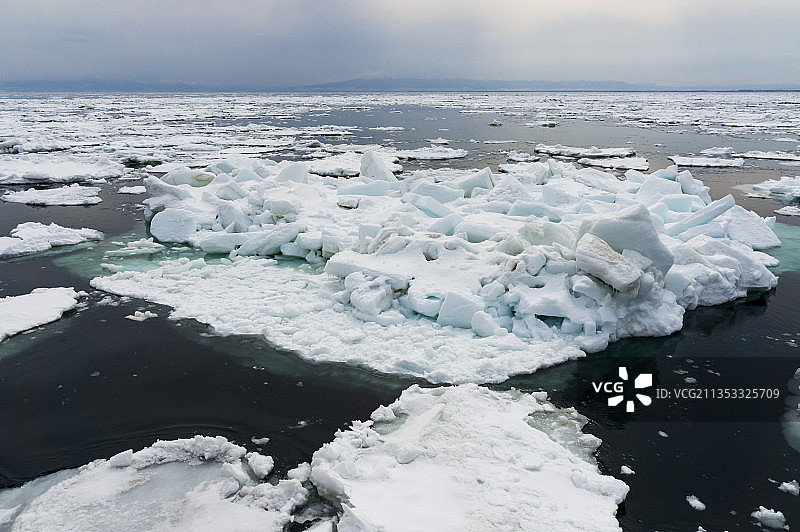 北海道网鄂霍次克海流冰图片素材