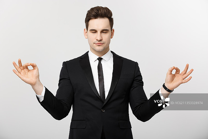 白色背景下的商人图片素材