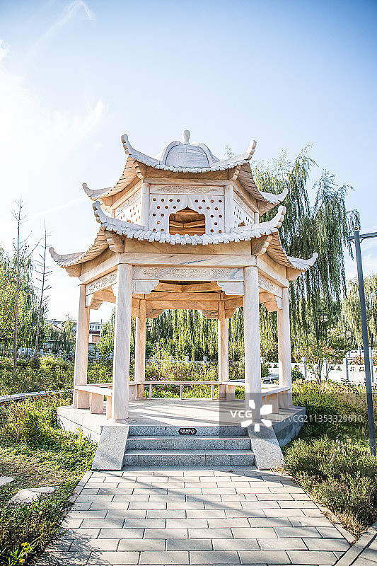 一个六角凉亭图片素材