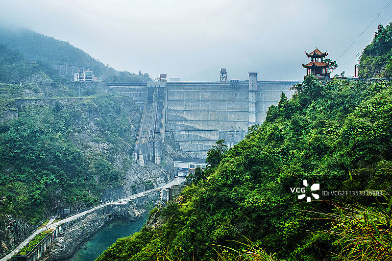 湖南郴州东江湖风景名胜区：东江大坝图片素材