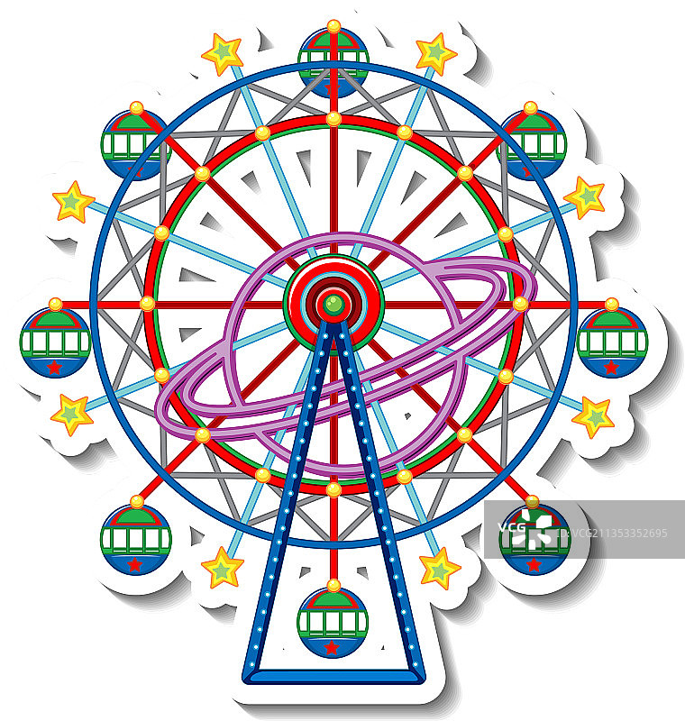 马戏团摩天轮贴纸模板图片素材