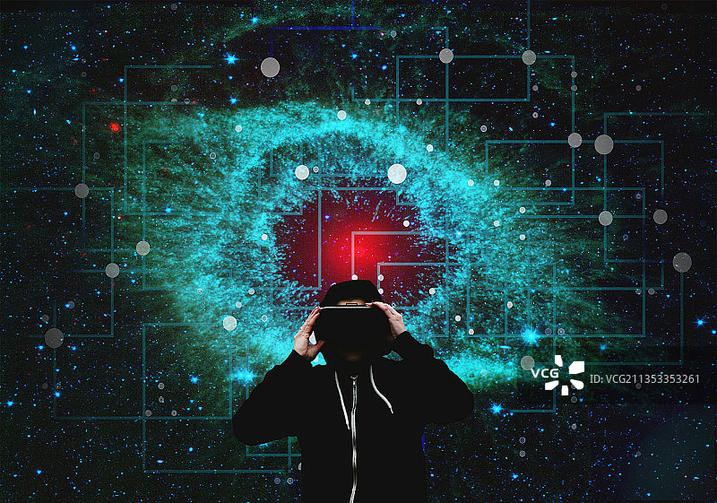 科技未来虚拟现实连接元宇宙下一代互联网图片素材