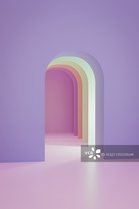 多彩三维图形门洞设计图片素材