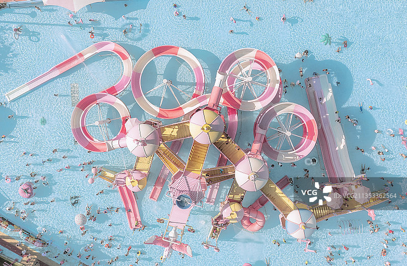 亲子儿童游乐园水上乐园教育蓝色粉红色浪漫爱情情侣营业夏天图片素材