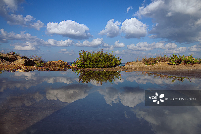 以色列纳哈里亚湖泊天空美景图片素材