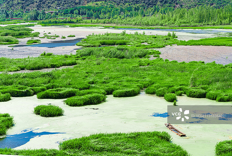 云南省泸沽湖航拍风光图片素材