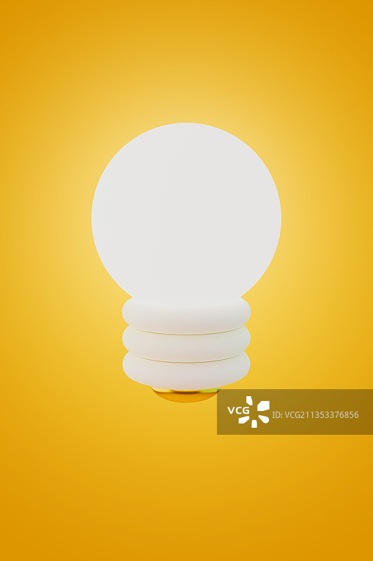 三维图形发光的灯泡图片素材