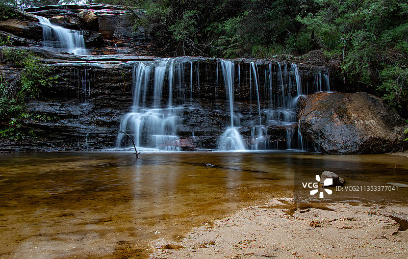 澳大利亚新南威尔士州温特沃斯瀑布森林风光图片素材