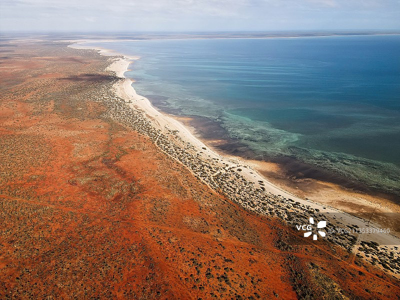 澳大利亚西澳大利亚哈梅林池海滩航拍图片素材